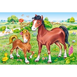 Castorland (B-04416) - "Animal Moms and Babies" - 8 12 15 20 pieces puzzle