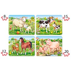 Castorland (B-04416) - "Animal Moms and Babies" - 8 12 15 20 pieces puzzle