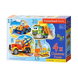 Castorland (B-043040) - "Construction Vehicles" - 8 12 15 20 pieces puzzle