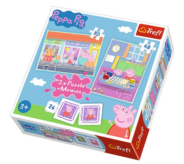 Trefl (90600) - "Peppa Pig + Memo" - 30 48 pieces puzzle