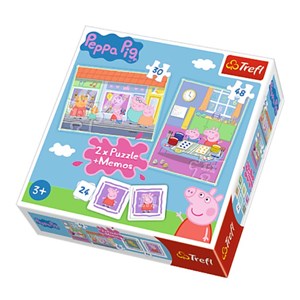 Trefl (90600) - "Peppa Pig + Memo" - 30 48 pieces puzzle