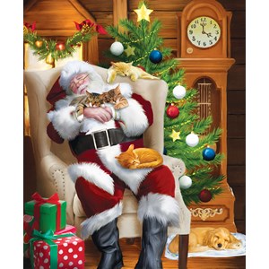 SunsOut (28698) - Tom Wood: "Santa and His Cats" - 1000 pieces puzzle