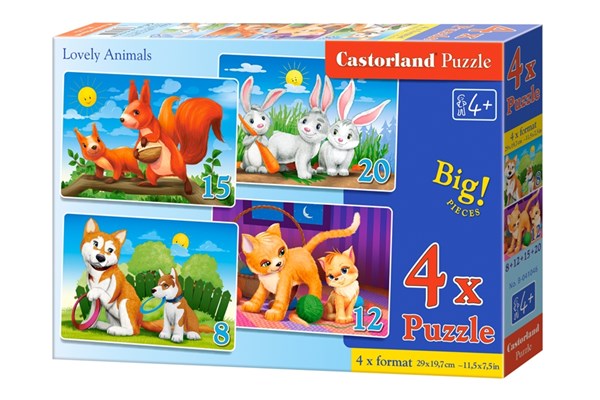 Castorland (B-041046) - "Lovely Animals" - 8 12 15 20 pieces puzzle