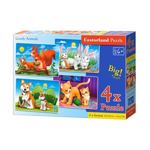 Castorland (B-041046) - "Lovely Animals" - 8 12 15 20 pieces puzzle