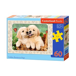 Castorland (B-06786) - "Golden Retriever Pups" - 60 pieces puzzle
