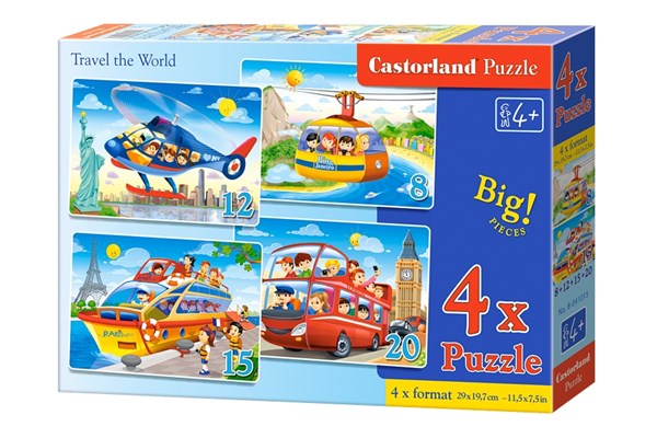 Castorland (B-041015) - "Travel The World" - 8 12 15 20 pieces puzzle