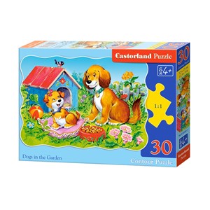 Castorland (B-03549) - "Dogs in the Garden" - 30 pieces puzzle