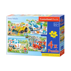 Castorland (B-04324) - "Funny vehicles" - 8 12 15 20 pieces puzzle