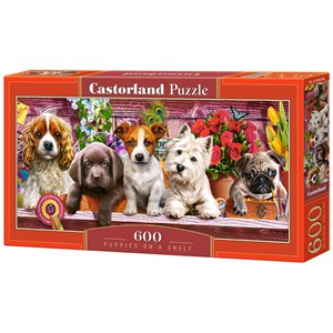 Castorland (B-060368) - "Puppies on a Shelf" - 600 pieces puzzle