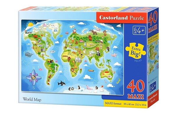 Castorland (B-040117) - "World Map" - 40 pieces puzzle