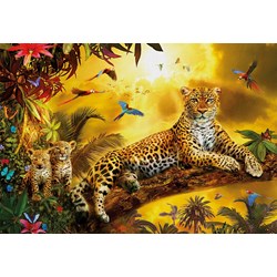 Educa (17736) - "Leopard and his cubs" - 500 pieces puzzle