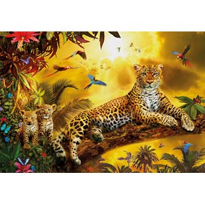 Educa (17736) - "Leopard and his cubs" - 500 pieces puzzle