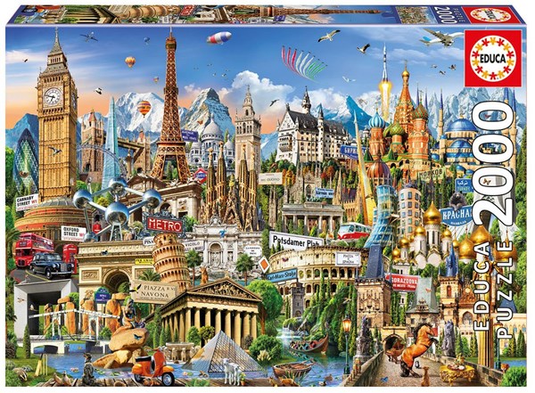 Educa (17697) - "Europe Landmarks" - 2000 pieces puzzle