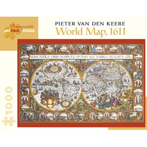 Pomegranate (AA902) - Pieter van den Keere: "World Map, 1611" - 1000 pieces puzzle