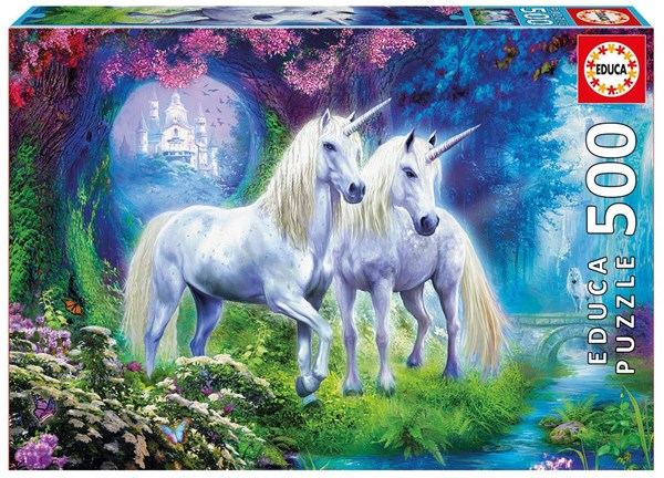Educa (17648) - "Unicorns in the forest" - 500 pieces puzzle