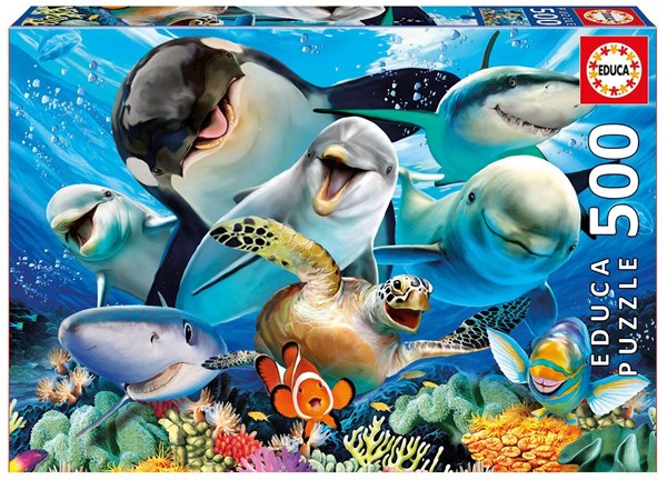 Educa (17647) - "Underwater selfies" - 500 pieces puzzle