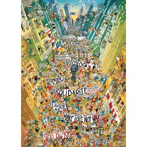 Heye (29820) - Marino Degano: "Protest!" - 2000 pieces puzzle