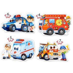 Castorland (B-04393) - "Rescue Services" - 4 5 6 7 pieces puzzle