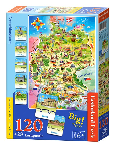 Castorland (E-180) - "Germany map" - 120 pieces puzzle