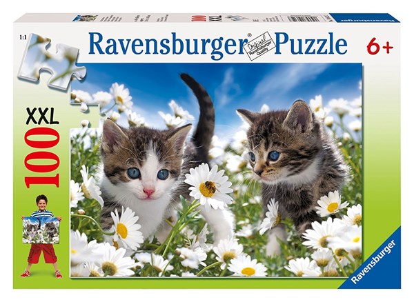 Ravensburger (10612) - "Kitty and Daisies" - 100 pieces puzzle