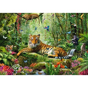 Schmidt Spiele (58188) - Adrian Chesterman: "Jungle Tigers" - 1500 pieces puzzle