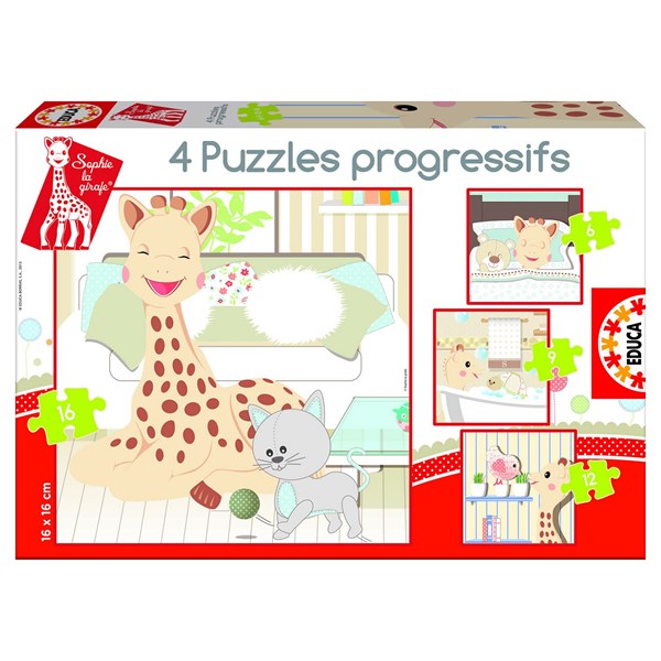 Educa (15491) - "Sophie the Giraffe" - 6 9 12 16 pieces puzzle
