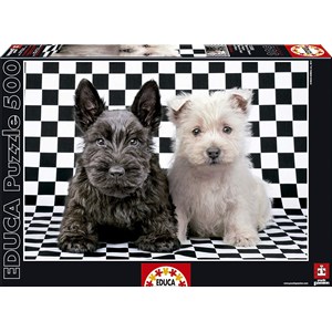 Educa (15508) - "Black and White Terriers" - 500 pieces puzzle