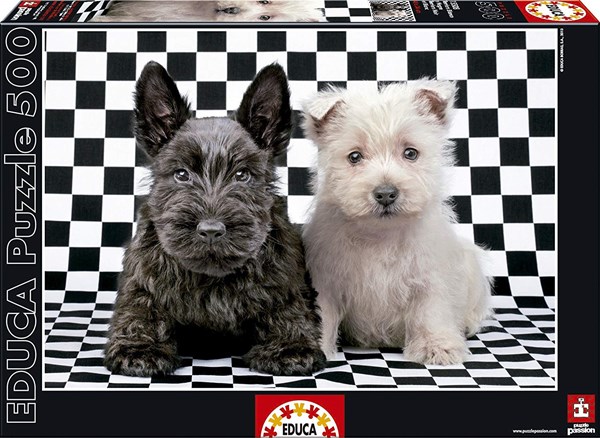Educa (15508) - "Black and White Terriers" - 500 pieces puzzle