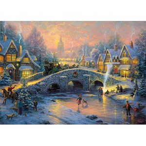 Schmidt Spiele (58450) - Thomas Kinkade: "Spirit of Christmas" - 1000 pieces puzzle