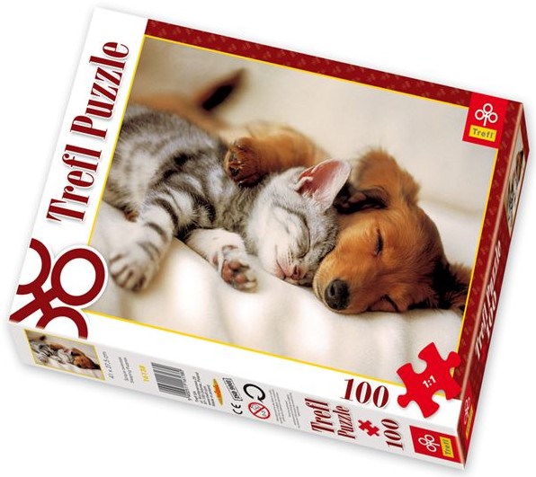 Trefl (16138) - "Sleeping Puppies" - 100 pieces puzzle