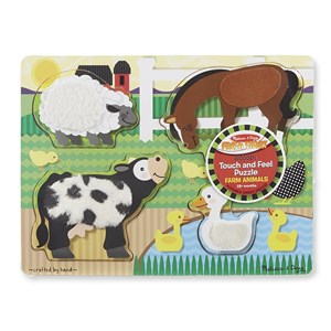 Melissa and Doug (4327) - "Farm Touch and Feel Puzzle" - 4 pieces puzzle