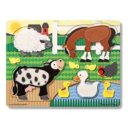 Melissa and Doug (4327) - "Farm Touch and Feel Puzzle" - 4 pieces puzzle