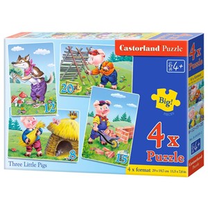 Castorland (B-04300) - "The 3 Little Pigs" - 8 12 15 20 pieces puzzle