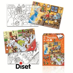Diset (69586) - "Pinocchio and Gulliver" - 48 pieces puzzle