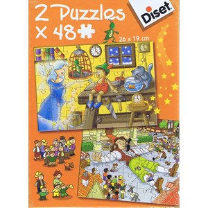 Diset (69586) - "Pinocchio and Gulliver" - 48 pieces puzzle