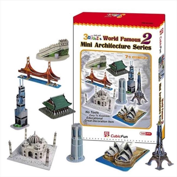Cubic Fun (C058H) - "Mini Architectures Serie, World Landmarks" - 144 pieces puzzle