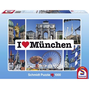 Schmidt Spiele (59284) - "I love München" - 1000 pieces puzzle