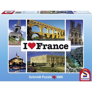 Schmidt Spiele (59282) - "I love France" - 1000 pieces puzzle