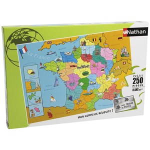 Nathan (86933) - "Map of France" - 250 pieces puzzle