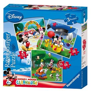 Ravensburger (07088) - "Mickey Mouse Clubhouse" - 25 36 49 pieces puzzle