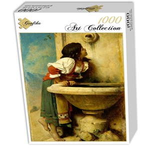 Grafika (00453) - Leon Bonnat: "Fille Romaine à la Fontaine, 1875" - 1000 pieces puzzle