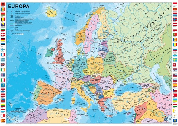 Schmidt Spiele (58203) - "Countries of Europe German" - 1000 pieces puzzle