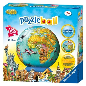 Ravensburger (12212) - "Puzzleball Globe" - 108 pieces puzzle