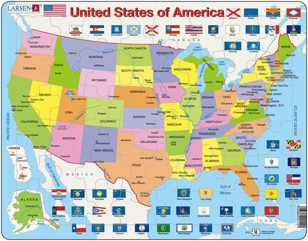 Larsen (K12) - "United States of America" - 48 pieces puzzle