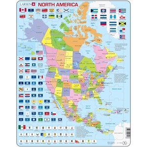 Larsen (K17-GB) - "North America" - 70 pieces puzzle
