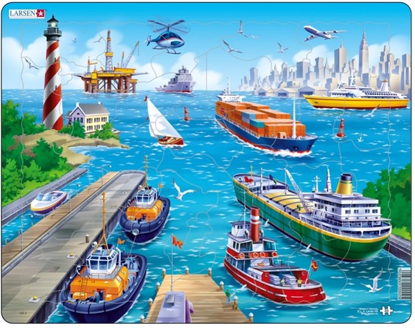 Larsen (US2) - "Ships in a Busy Harbour" - 35 pieces puzzle