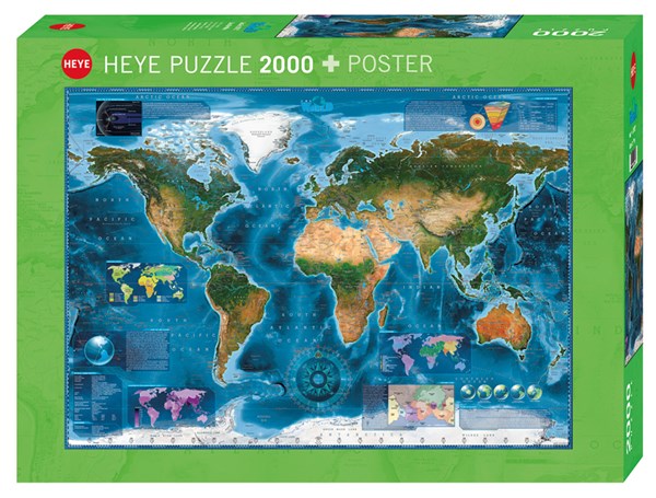 Heye (29797) - Rajko Zigic: "Satellite Map" - 2000 pieces puzzle