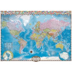 Eurographics (6000-0557) - "Map of the World with Flags" - 1000 pieces puzzle