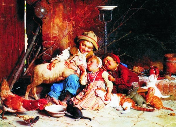 Gold Puzzle (60270) - Gaetano Chierici: "Farmyard Rascals" - 1000 pieces puzzle