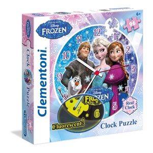 Clementoni (23021) - "Clock Puzzle, The Snow Queen" - 96 pieces puzzle